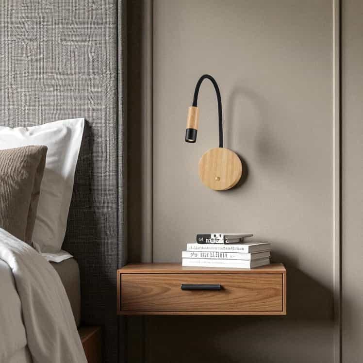 Ultra Beam Lighting Black 3 Watt Led Flexible Wooden Reading Lamp - Finish