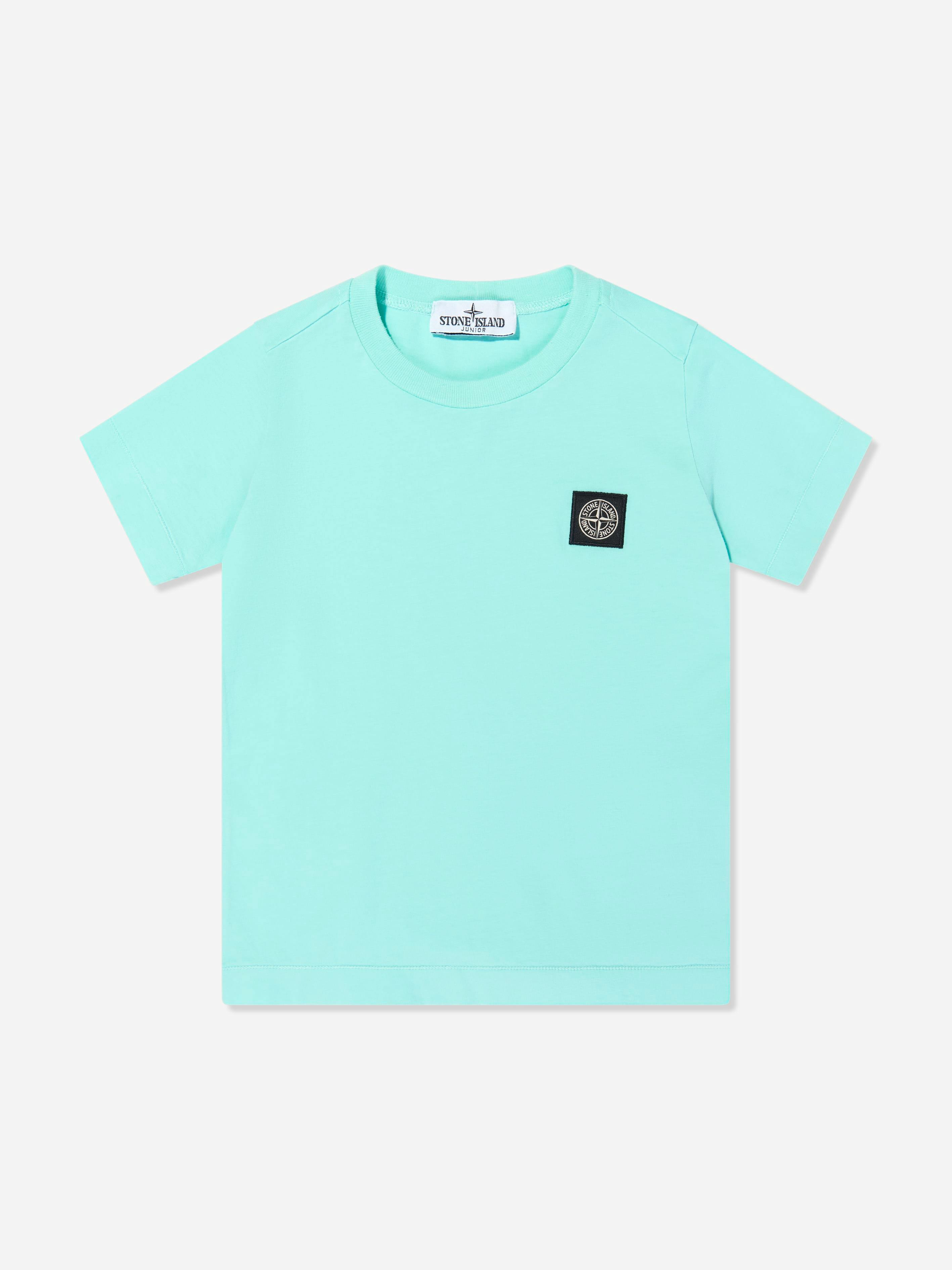 Stone Island Junior Boys Blue Stone Island Compass Logo Patch T-Shirt In - 2 Yrs