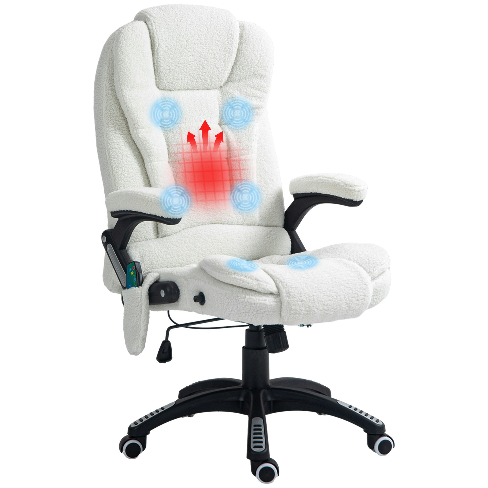 Rackhams White Office Chair W/ Heating Massage Points Relaxing Reclining