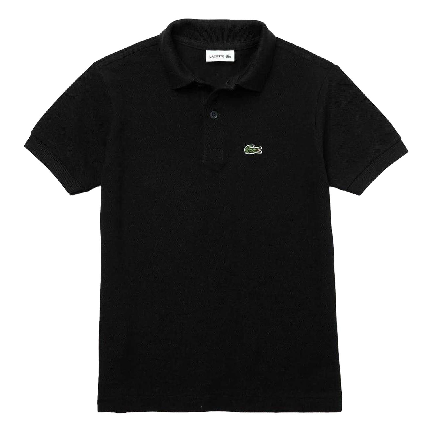 Lacoste Boys Black Pique Polo Shirt - 12 Years - 100% Mixed