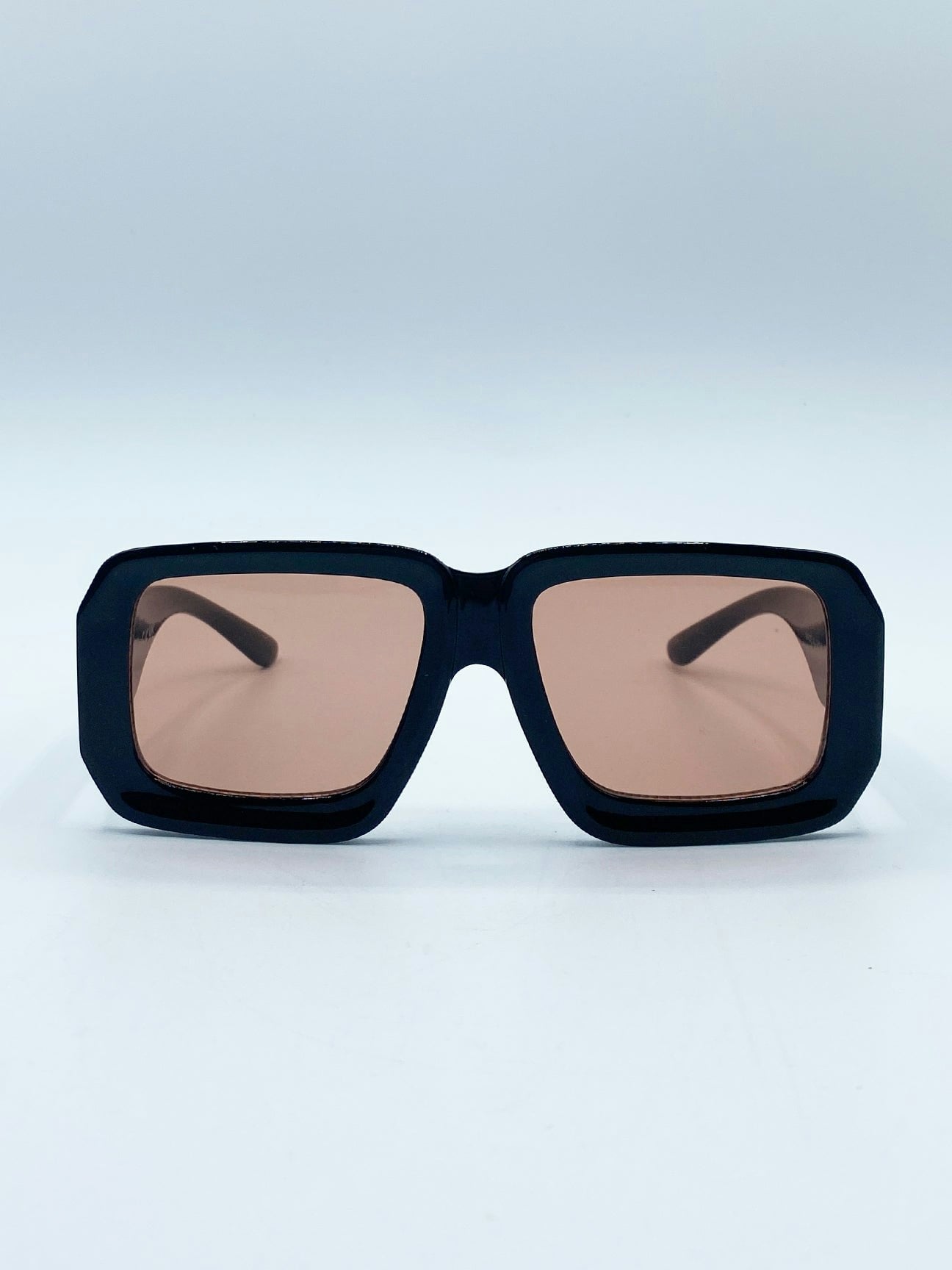 Svnx Black/Orange Oversized Square Frame Sunglasses In With Lenses - One Size