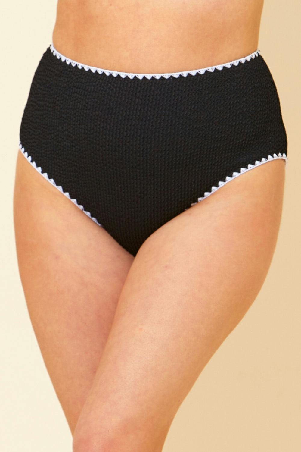 Beachcomber Whipstitch Textured High Waist Bikini Brief - 18
