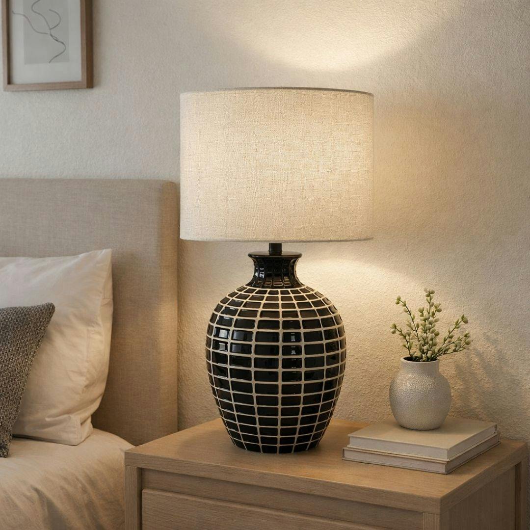 Rackhams Cream Donna Wood Effect Table Lamp