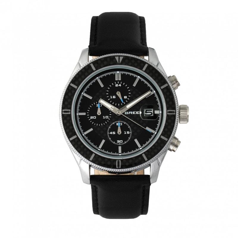Breed Men's Silver/Black Maverick Chronograph Watch W/Date
