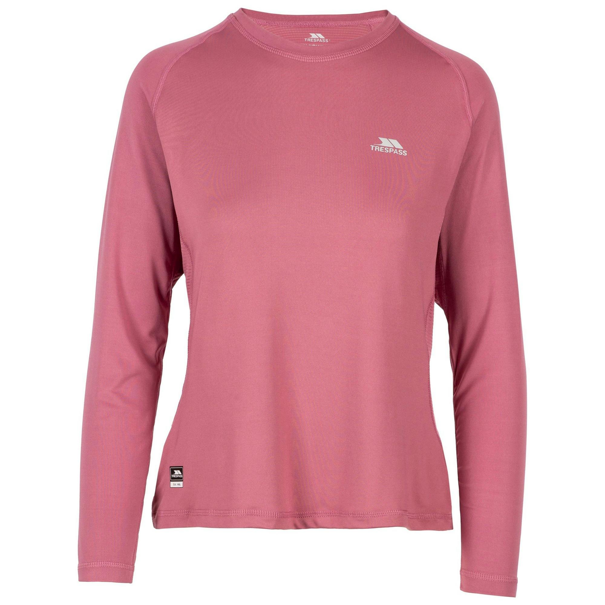 Trespass Women's Ivana Base Layer Top - Rose Blush - Xs - Rose Blush - 88% Polyester/12% Elastane