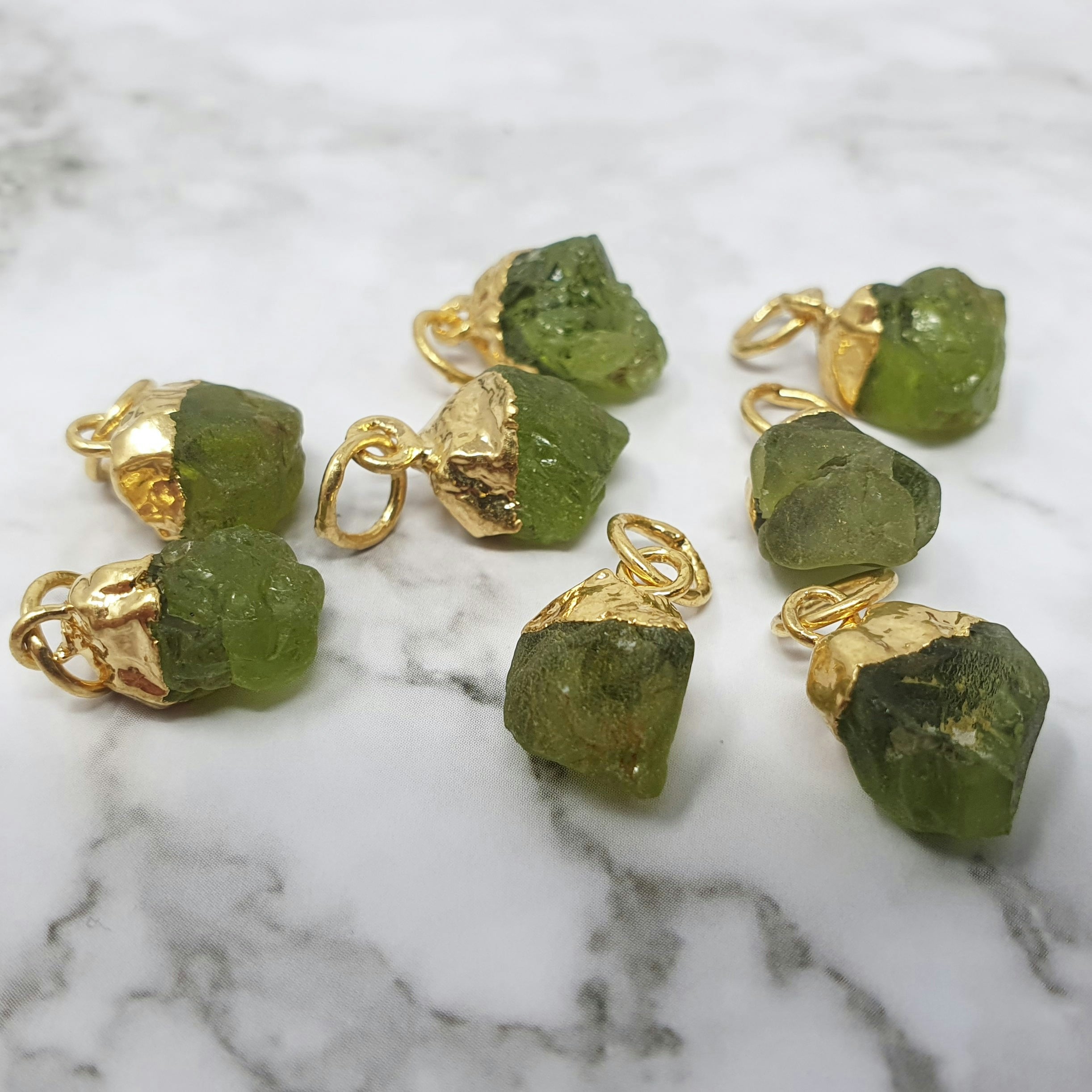 Harfi Gold Bell Birthstone Pendant Charms - Peridot - August - Peridot - August