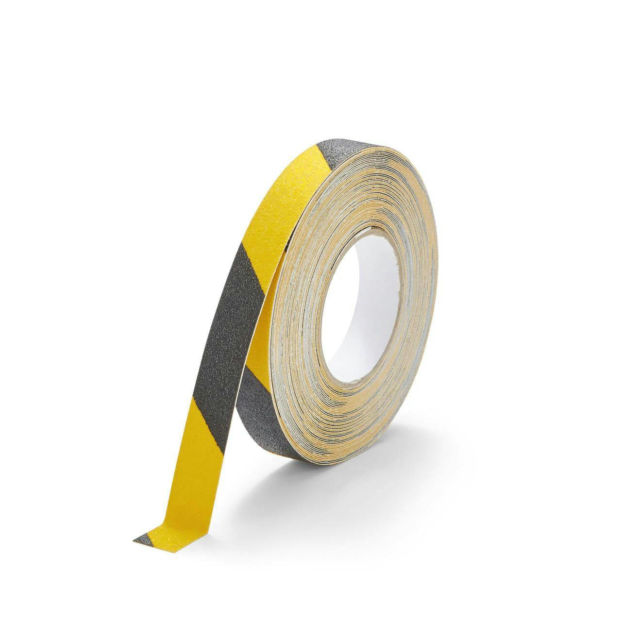 Rackhams Yellow/Black Duraline Grip Strong Anti Slip Hazard Warning Floor Tape | 25Mm X 15M