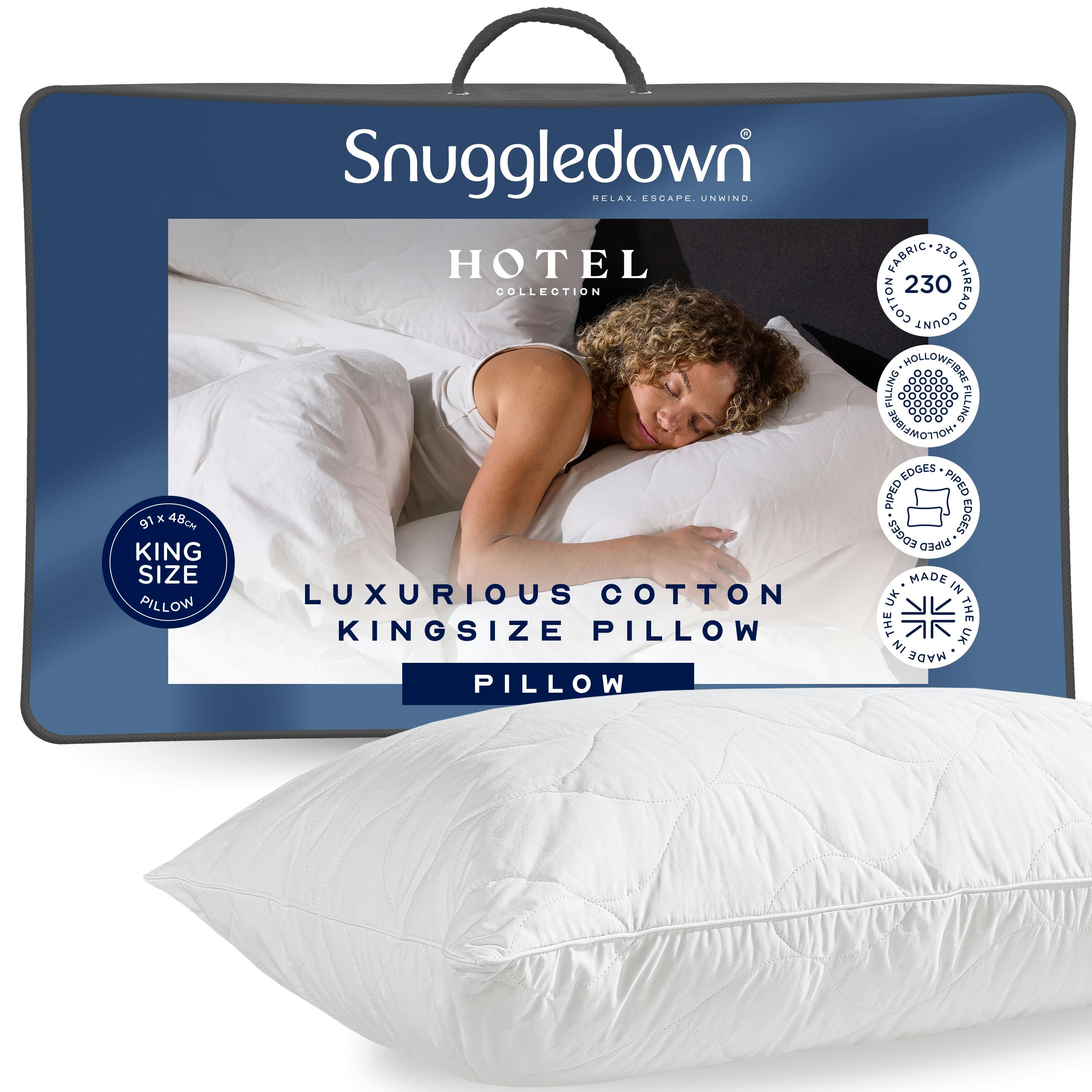 Rackhams Hotel Luxury Cotton Quilted Kingsize Pillow - 1 Pack - Image 2