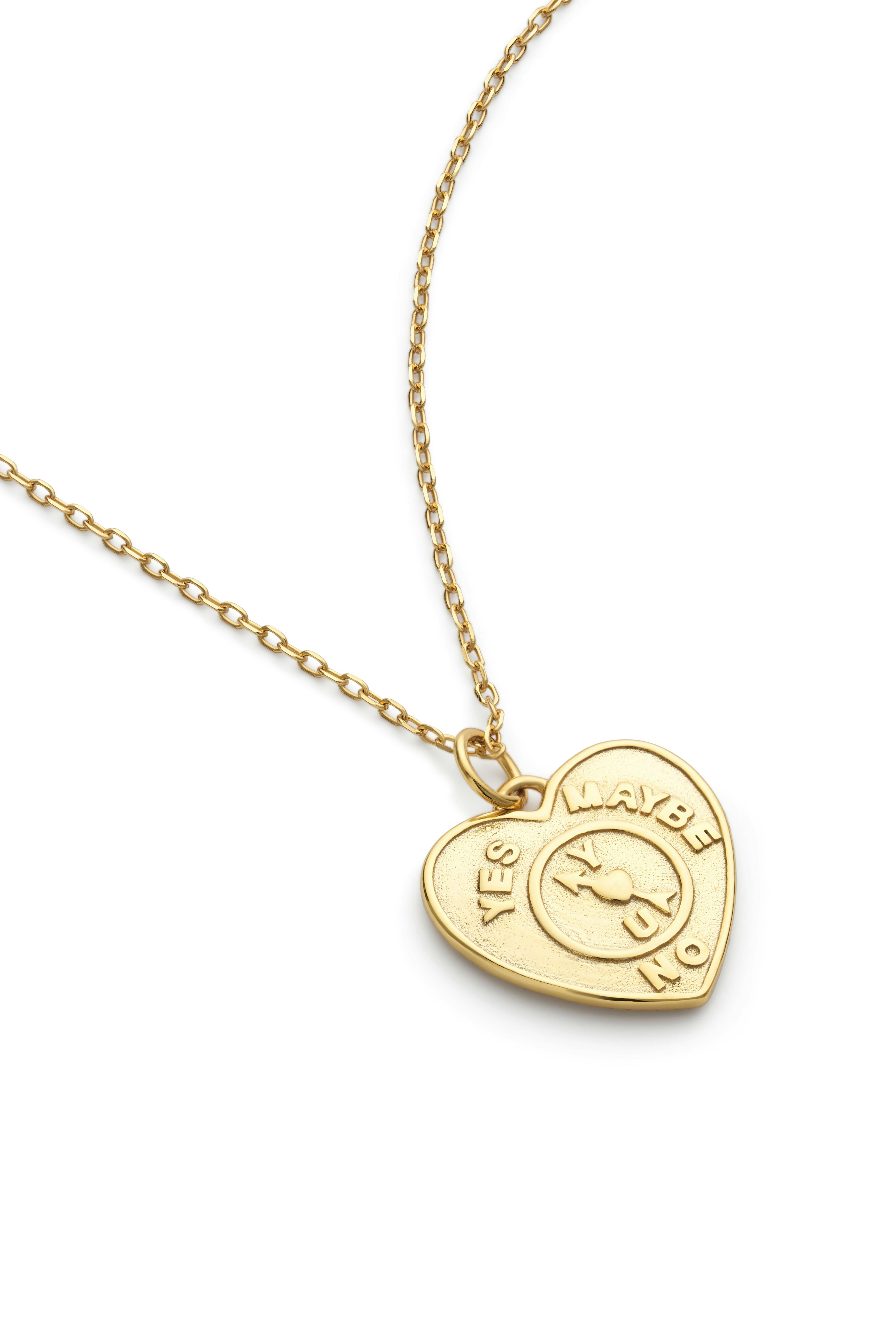 Elk & Bloom Gold Chunky 14K Love Heart Necklace - 56Cm Full Necklace - No Thank You