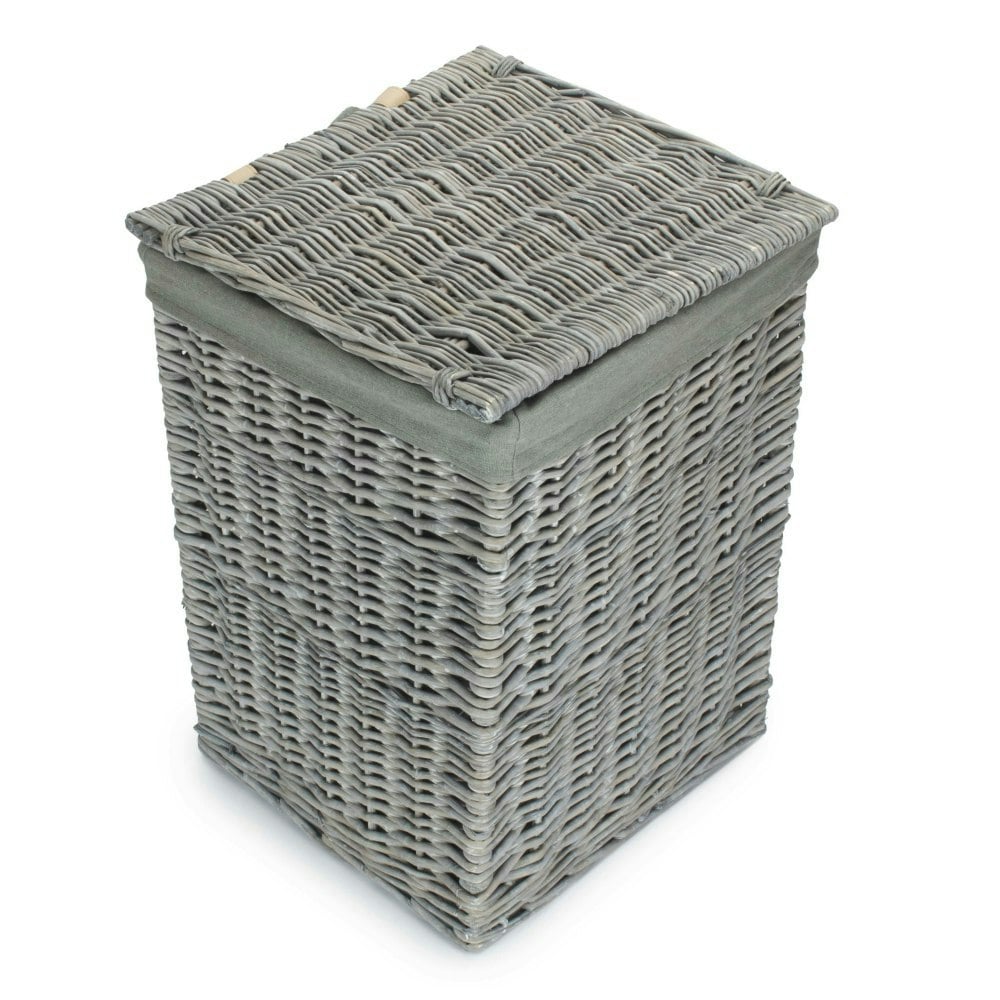 Red Hamper Red/Grey Hamper Large Wash Square Laundry Basket With Sage Lining