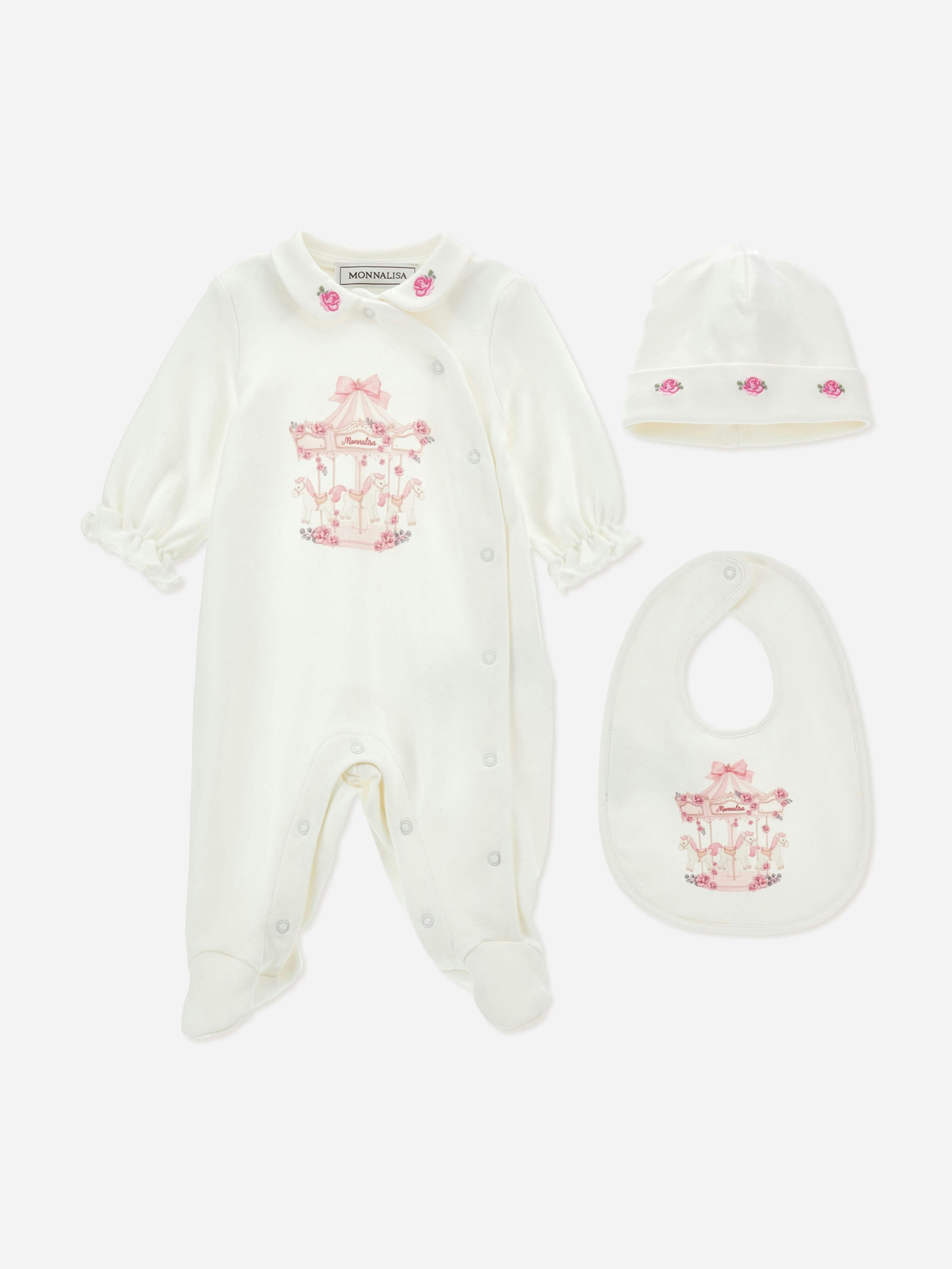 Monnalisa Carousel Babygrow Gift Set - Female - Kids Sets - Beige - 3 M | 62 Cm - Kids - Image 3