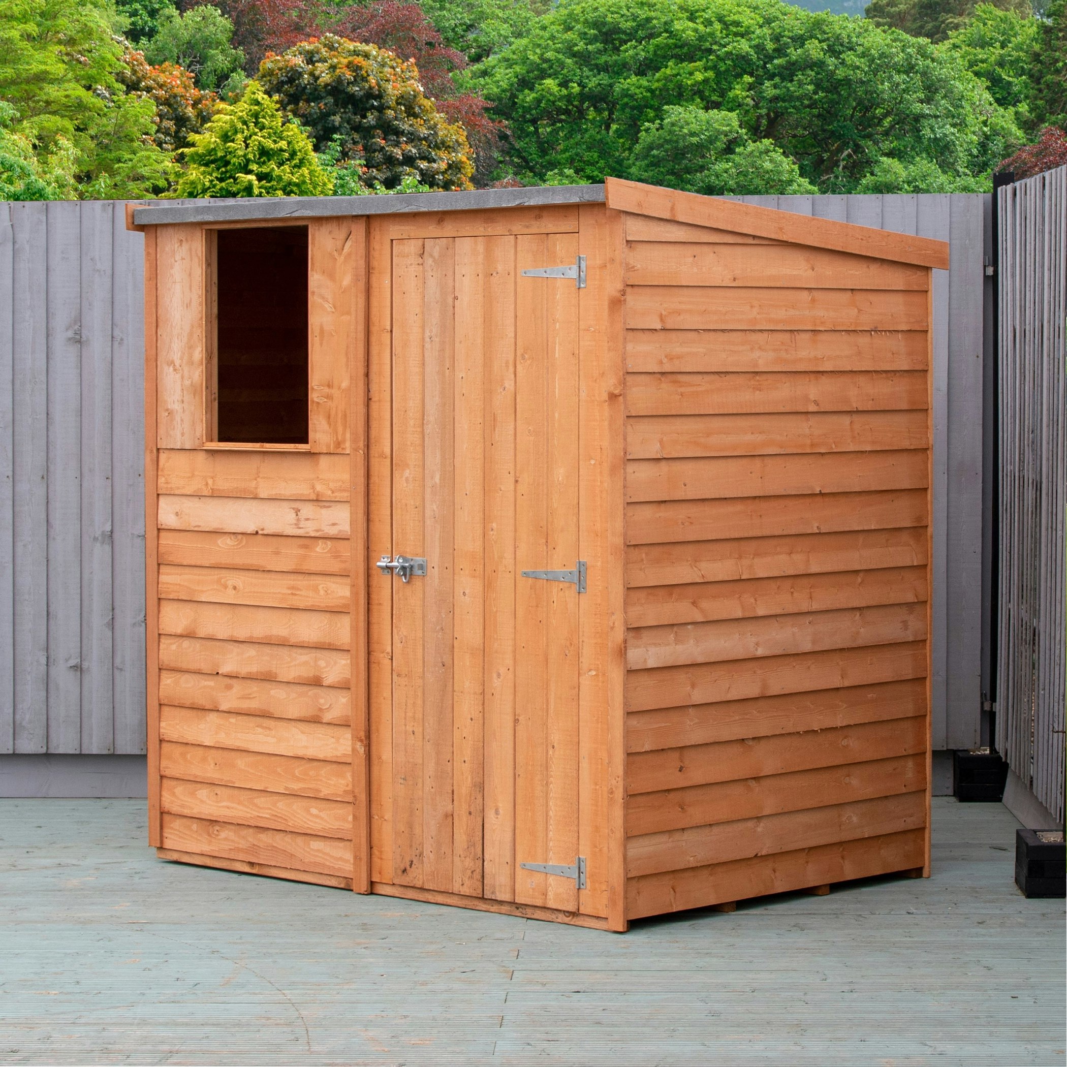 Rackhams Green/Light Overlap Pent 6X4 Storage Shed