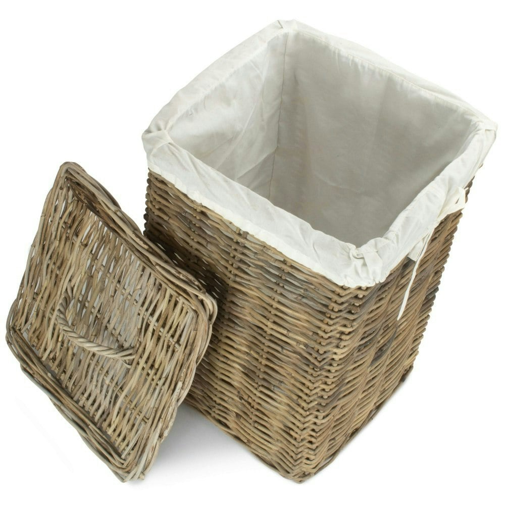 Red Hamper Large Square Rattan Laundry Basket