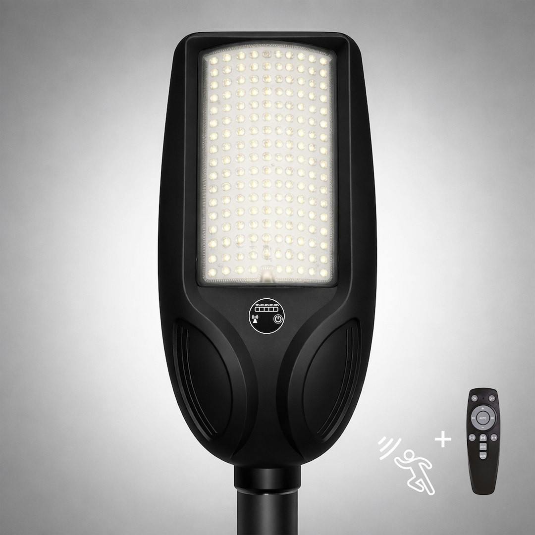 Milagro Black Venice Solar Lamp 200W 1500Lm 4000K Ip65
