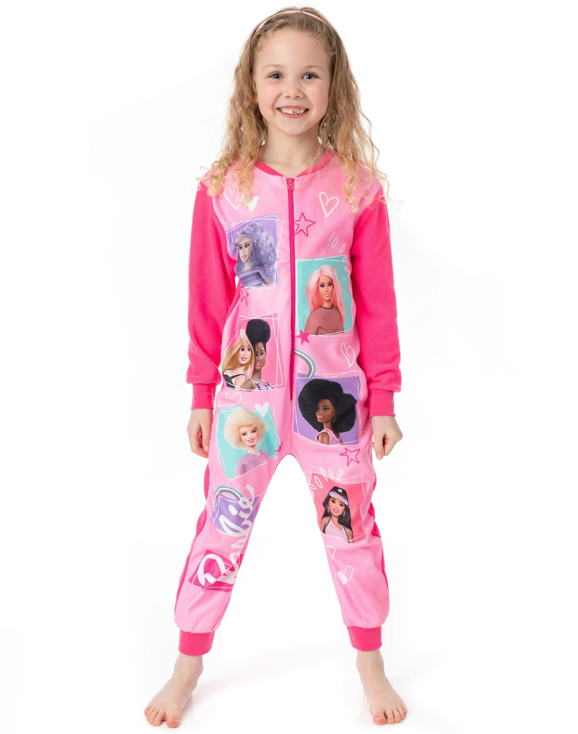 Vanilla Underground Girls Pink Barbie Rainbow Onesie - 9-10 Years