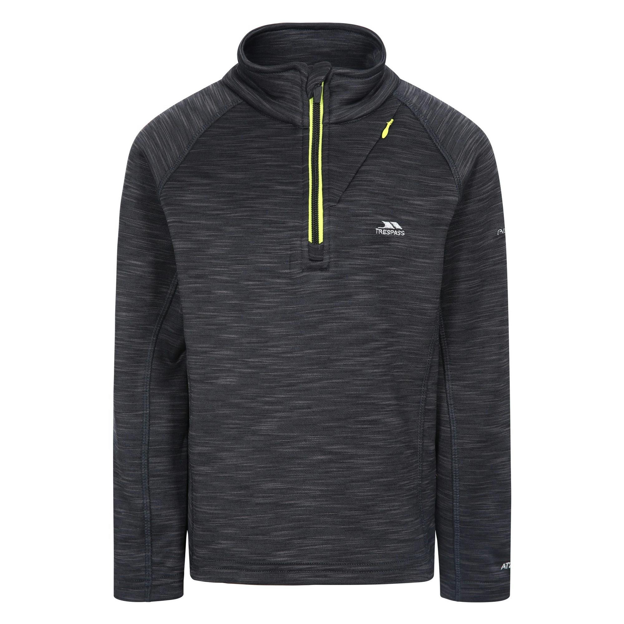 Trespass Boys Black Childrens Edvin Fleece Top - Marl