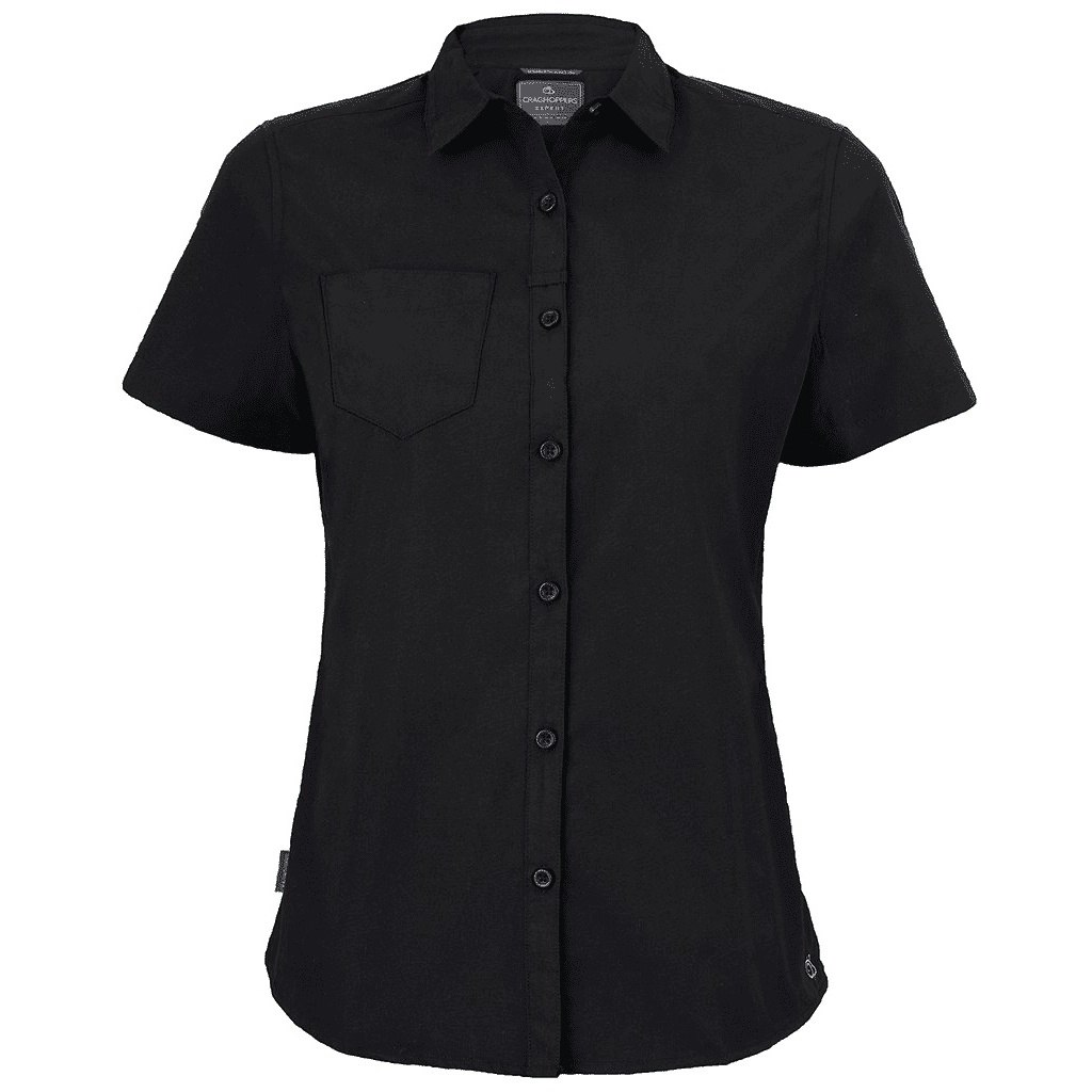 Craghoppers Women's Black Expert Kiwi Short-Sleeved Shirt - Size 18 Uk