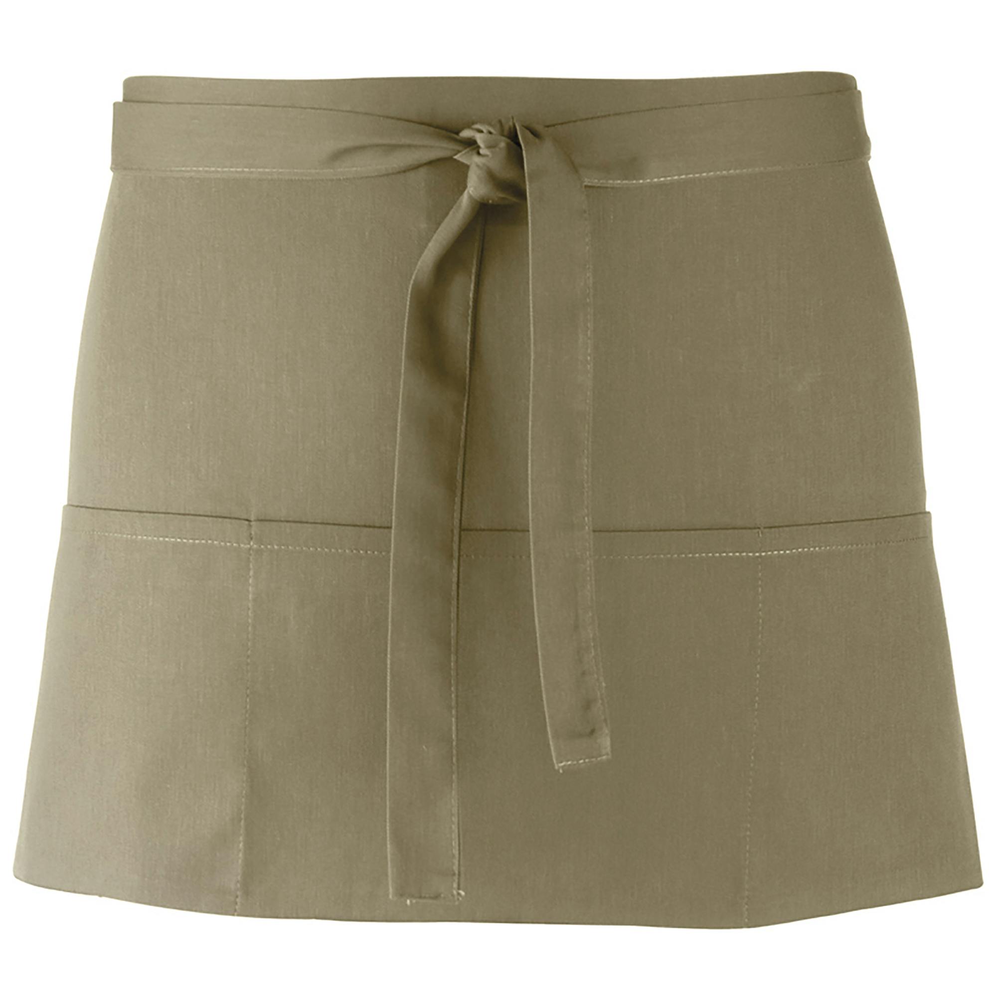 Premier Unisex Olive Colours 3 Pocket Apron Workwear Pack Of 2 In - Image 2