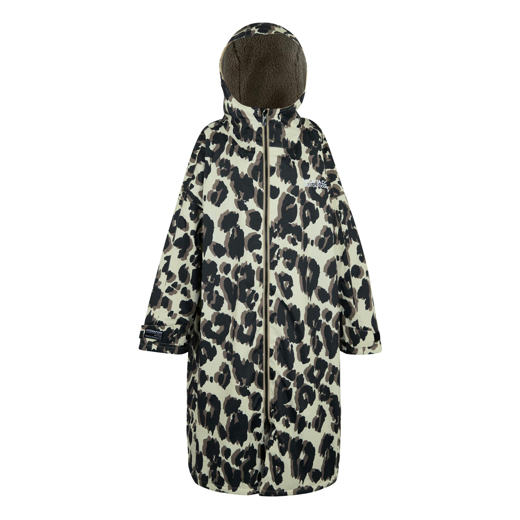 Regatta Unisex Adult Leopard Print Changing Robe - Multicoloured - Multicoloured - S-M - 100% Recycled Polyester