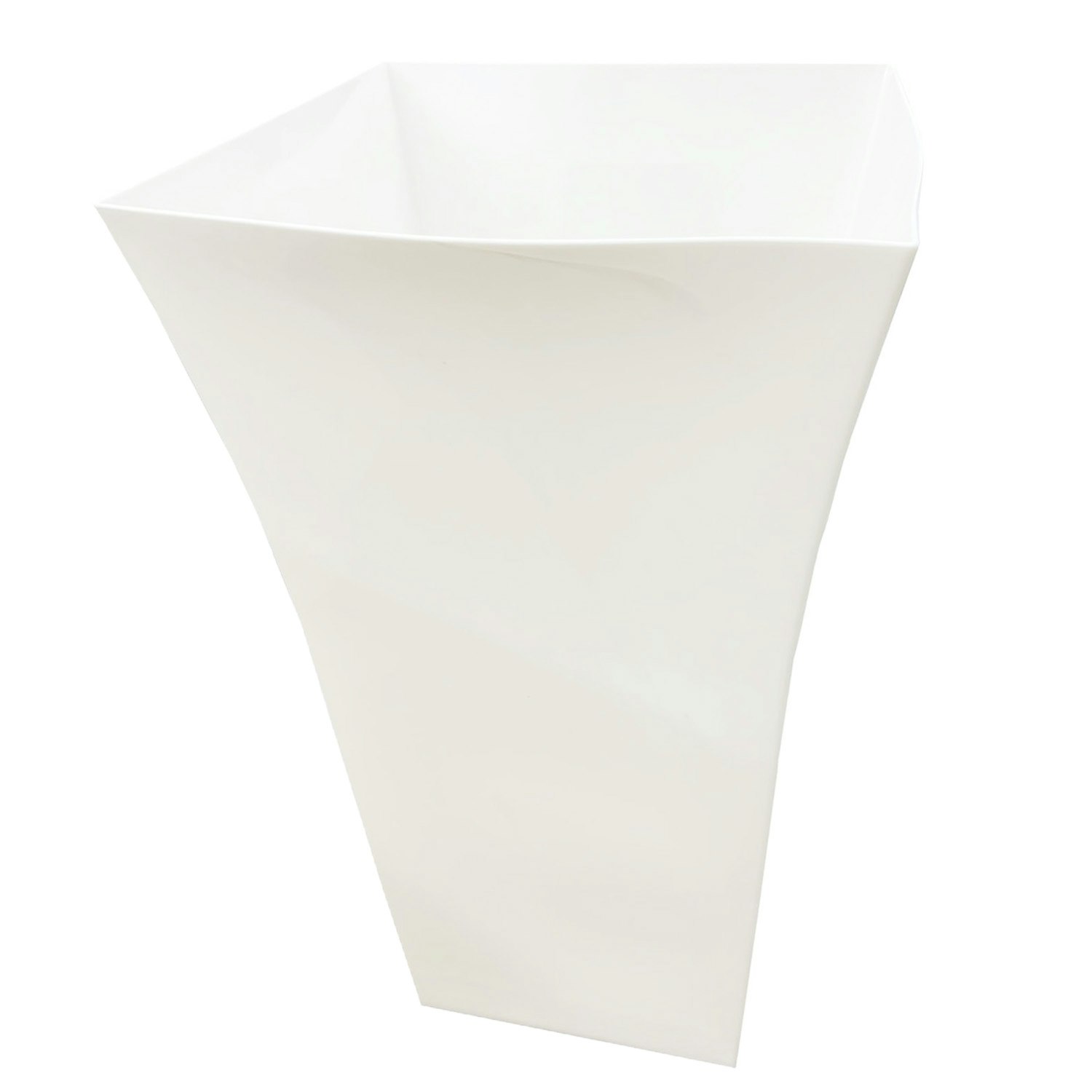 Rackhams White Gloss Finished Tall Contemporary Garden Patio Milano Planters - 2 X