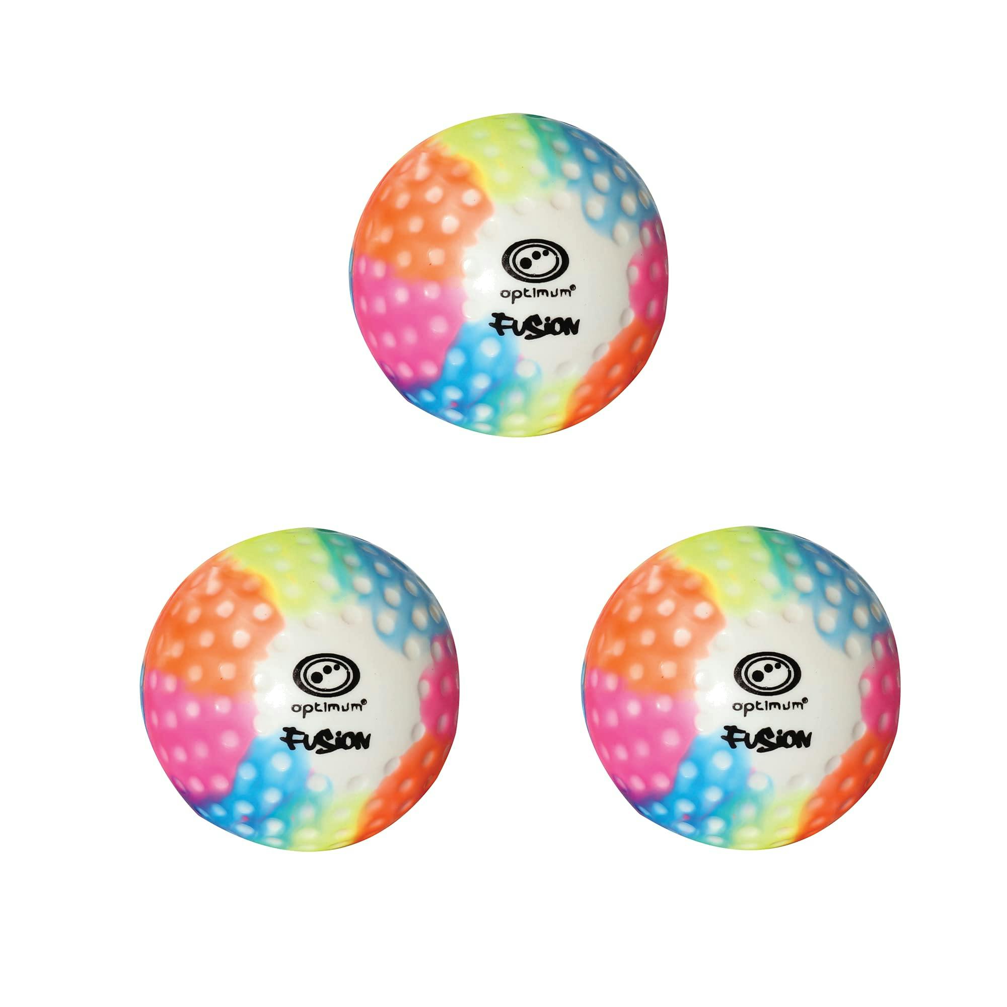 Optimum Fusion Hockey Balls | Seamless Pvc Dimple & Smooth - Pack Of 3 - Dimple - Image 3