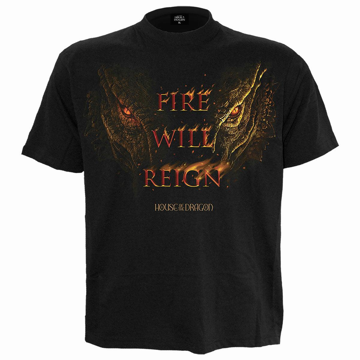 Spiral Direct Black Hod 2 - Fire Will Reign - Front Print T-Shirt - L - Screen - Screen