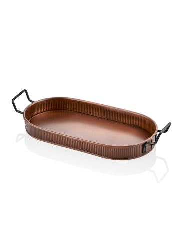 Rozi Copper Oval Serving Tray - 54 Cm (W) X 23 Cm (D) X 5 Cm (H)