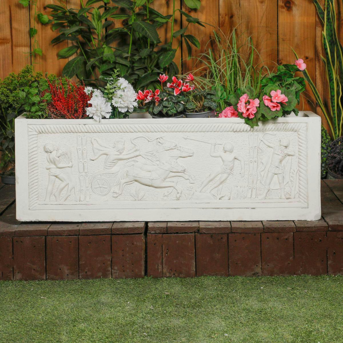 Rackhams White Gladiator Design Stone Planter Trough