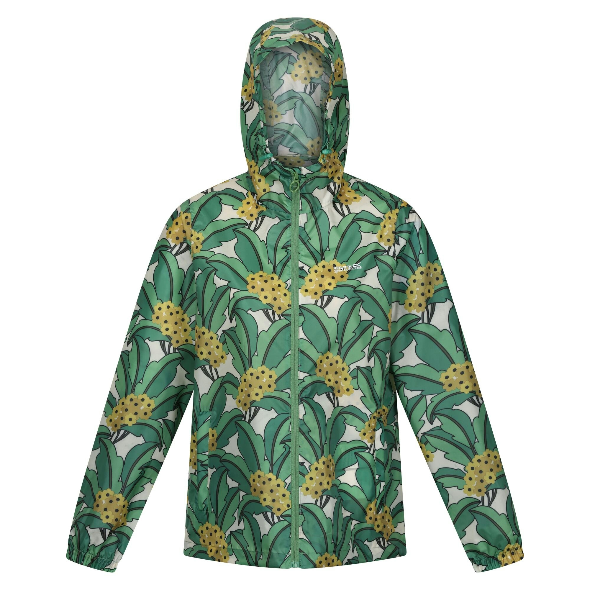 Regatta Women's Green / Orla Kiely Tropical Floral Packaway Waterproof Jacket - Size 16 Uk