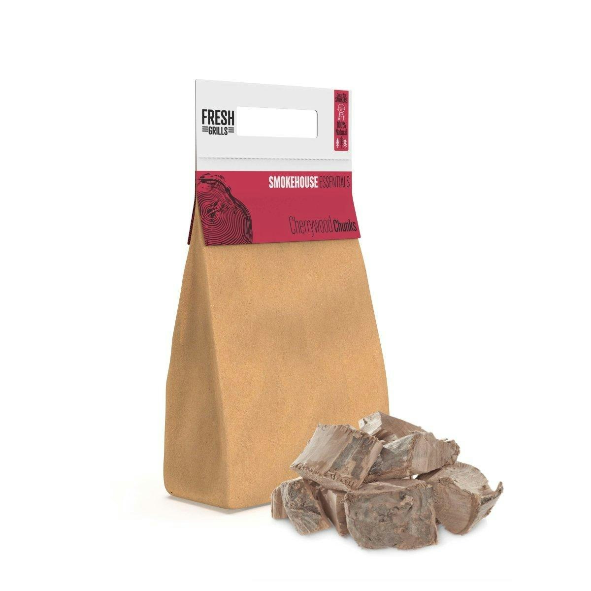 Rackhams Wood Chunks For Bbq Grill, Wood Fired Pizza Oven, Kamado And Outdoor Smokers - 1.5 Kg - 1.5Kg (5Ltr) - Cherrywood