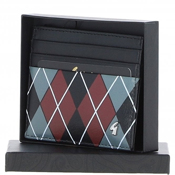 Gabicci Black/Grey/Red Real Leather Card Holder: Gb-139-Ap - One Size - Leather