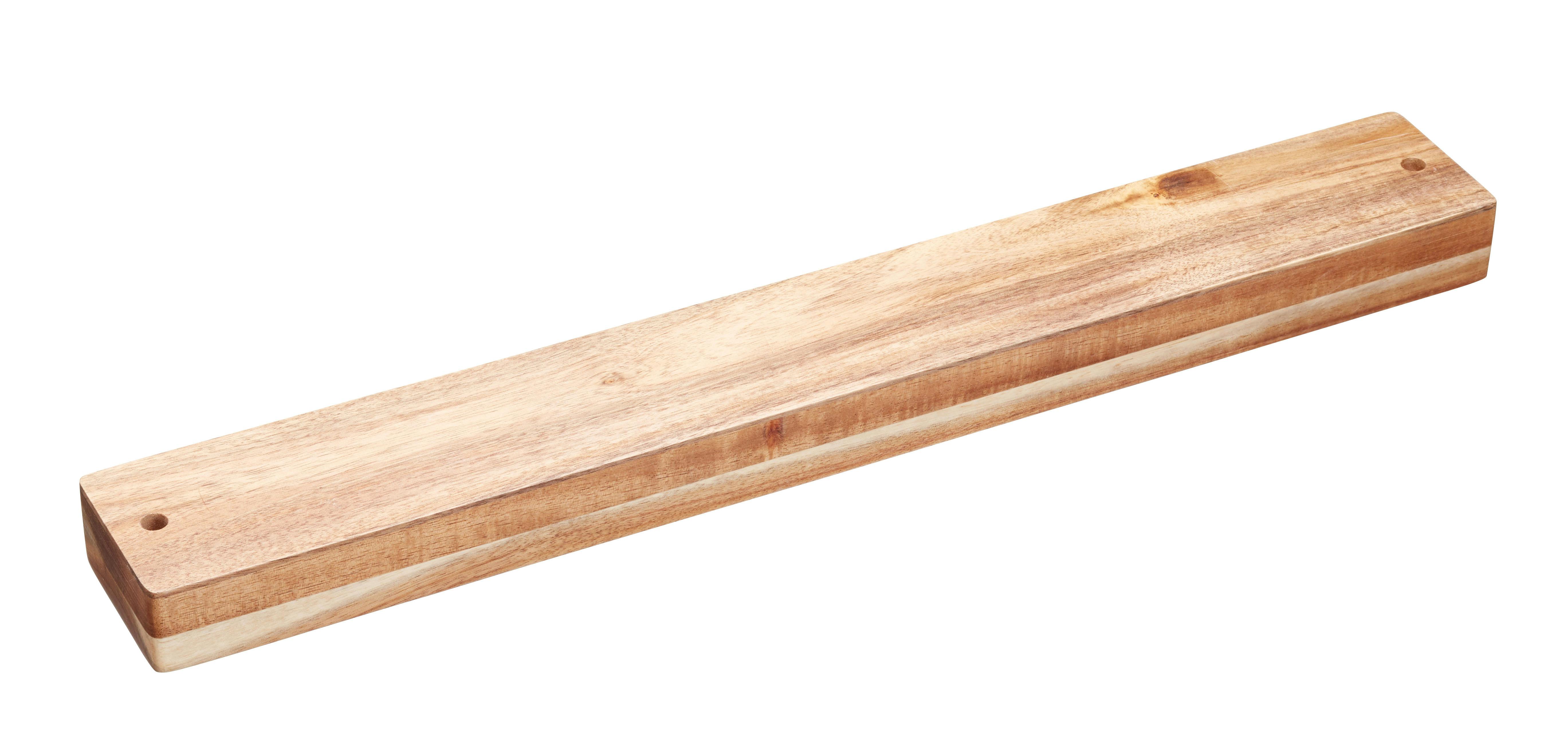 Rackhams Brown Acacia Wood Magnetic Knife Holder - Acacia Wood - Knife Rack
