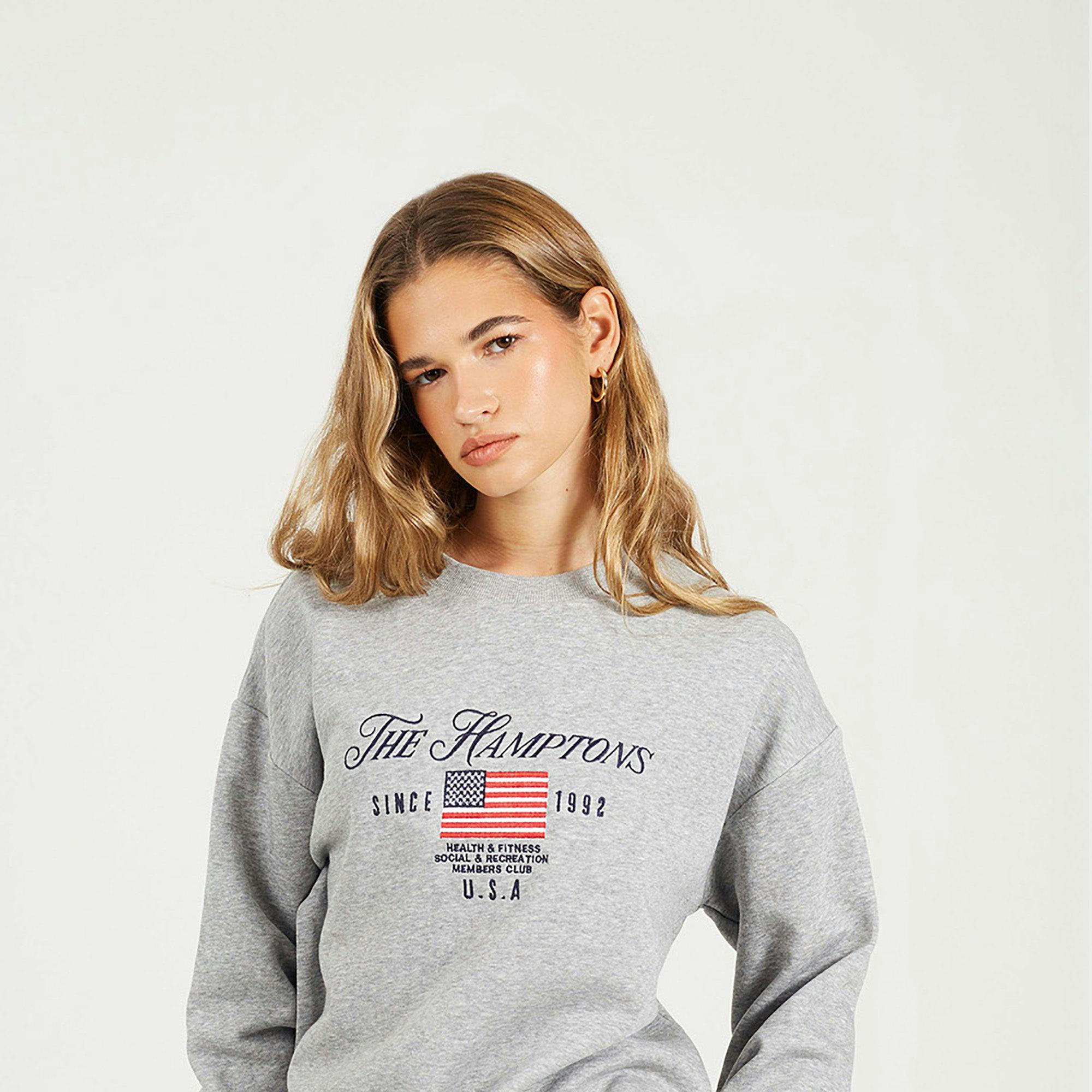Brave Soul Grey Crew Neck Embroidered Sweatshirt - M