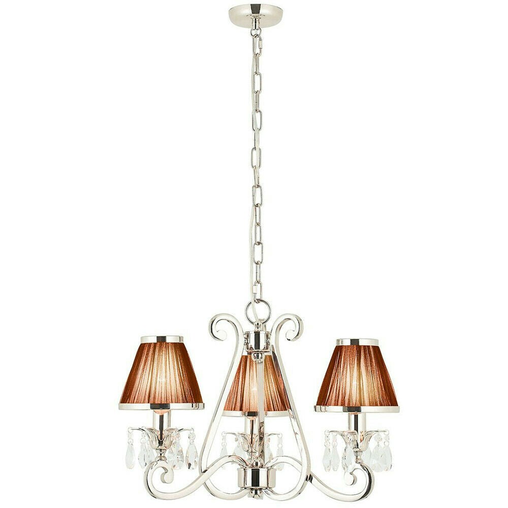 Loops Black/Light Esher Ceiling Pendant Chandelier Nickel Crystal & Shades Lamp Size 3