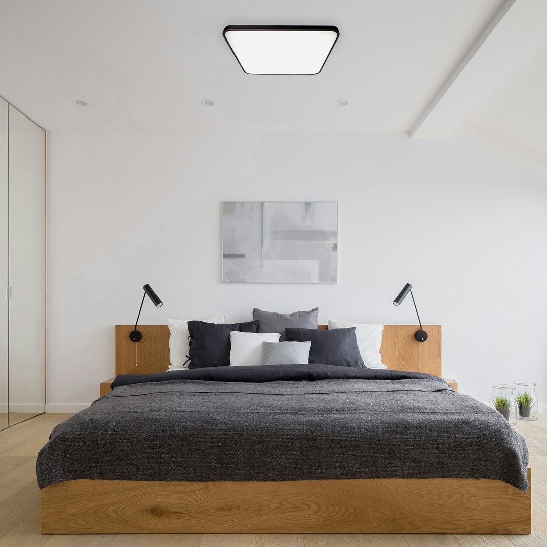 Rackhams Black/Light Fabio Led Ceiling Lamp 23W(150W) 37Cm Great Value Stylish Lifetime Source