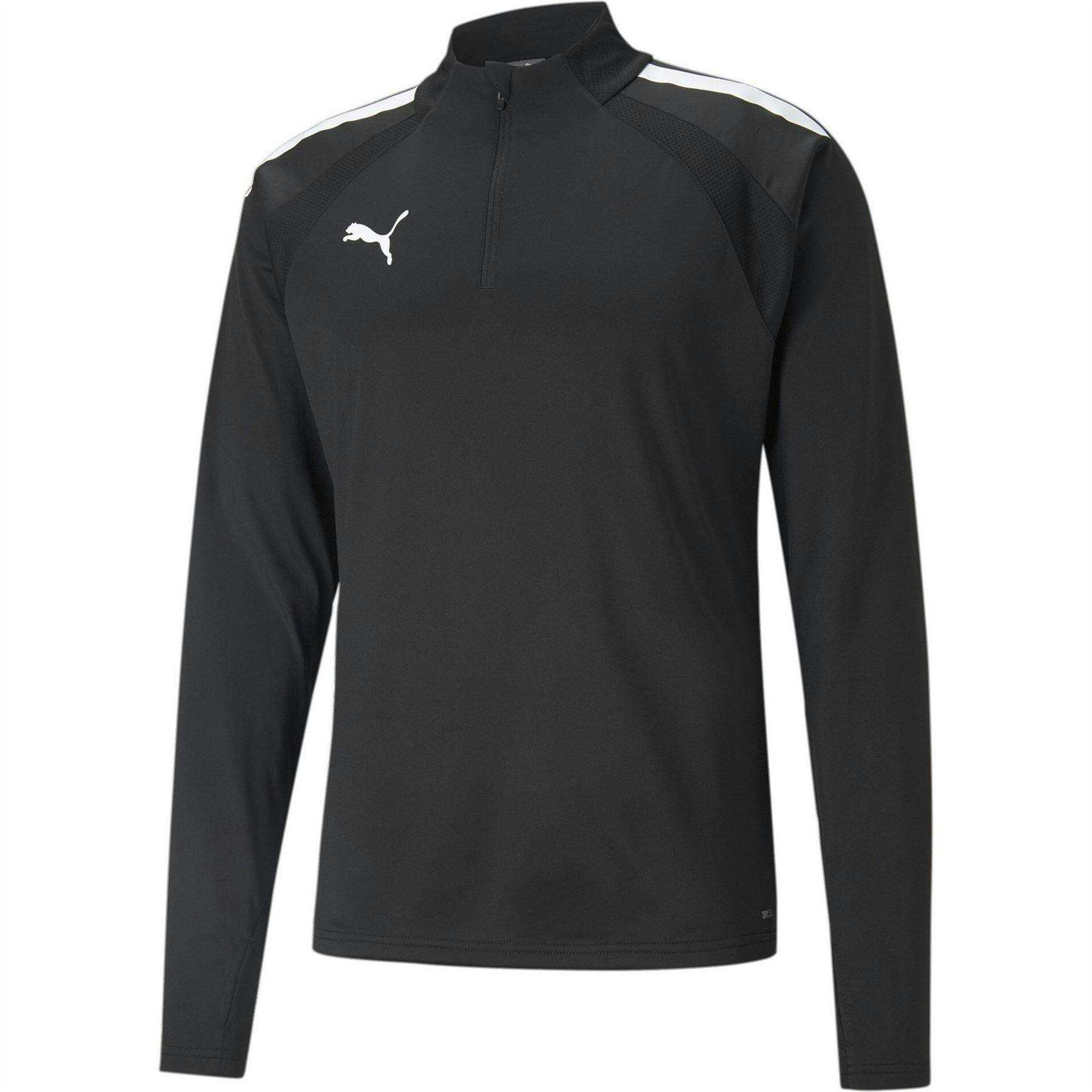 Puma Men's Black Teamliga Quarter Zip Track Top - Xs - 100% Polyester