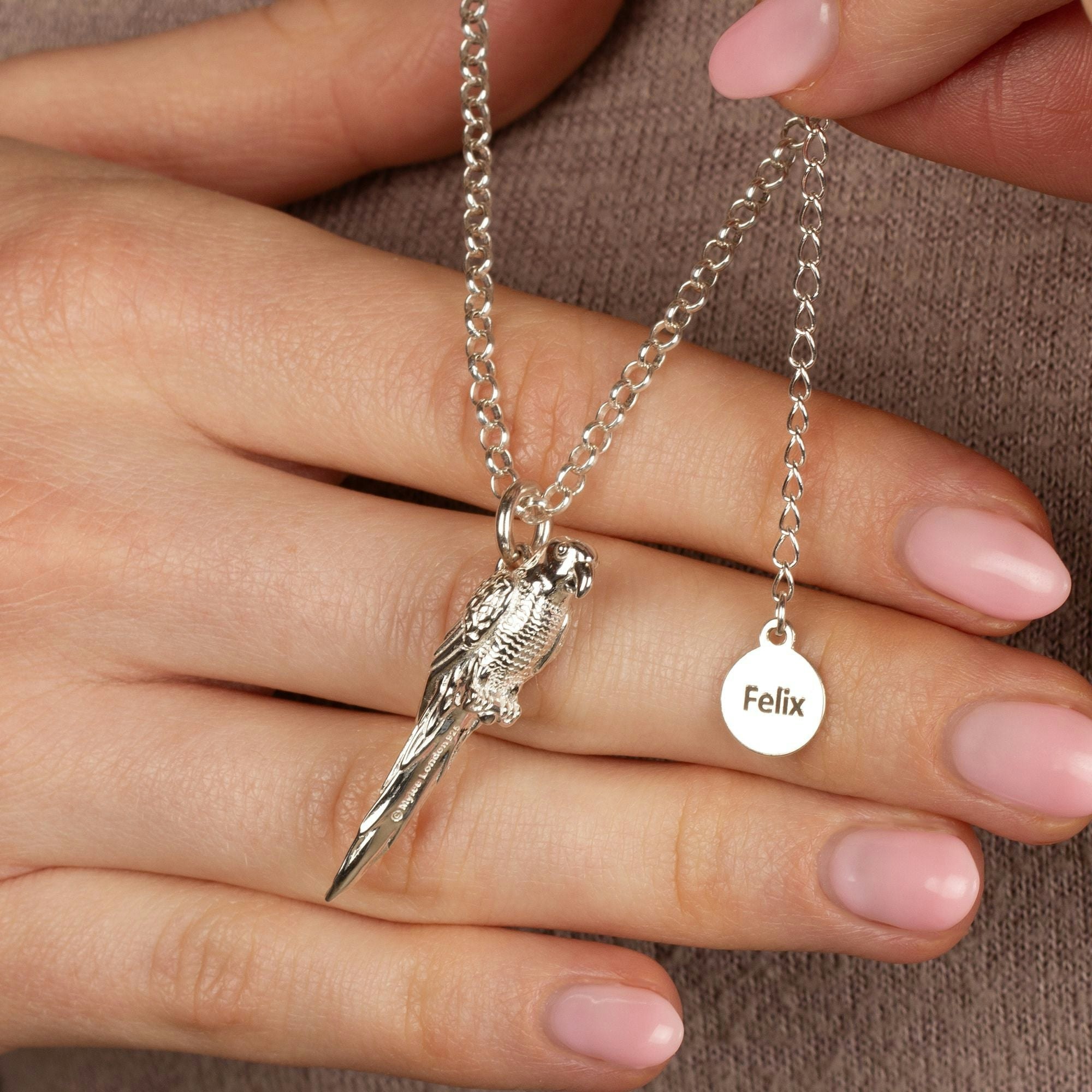 Mylee London Silver Extra Large Parrot Necklace - Personalised - Yes