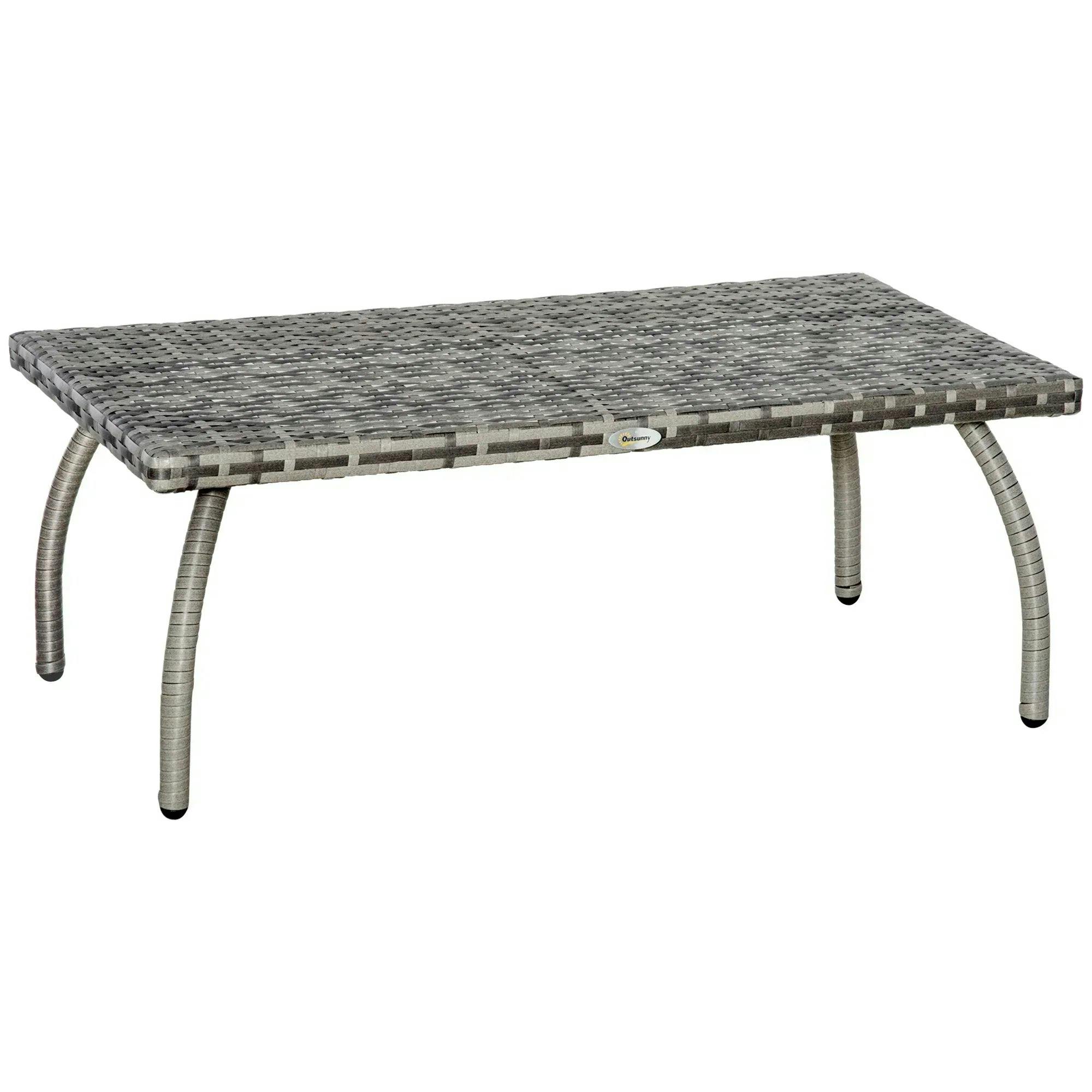 Outsunny Rattan Garden Furniture Set With Glass Top Table - Mix Brown Rattan - Image 7