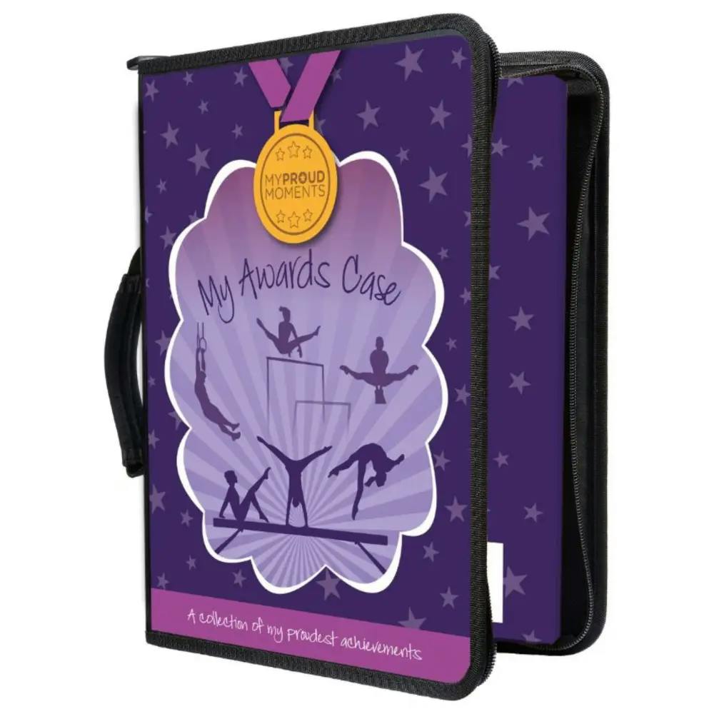 My Proud Moments Purple Medal, Badge & Certificate Case - Gymnastics