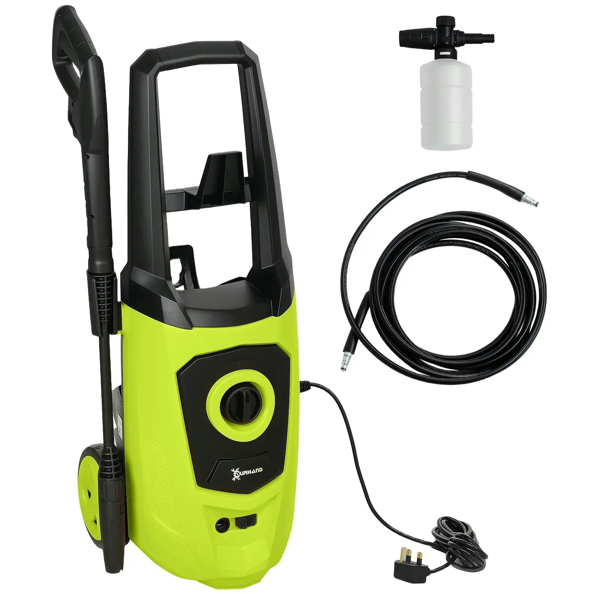 Rackhams Green 1800W High Pressure Washer, 150 Bar Pressure, 510 L/H Flow, High-Performance Portable Power Jet Wash Cleaner