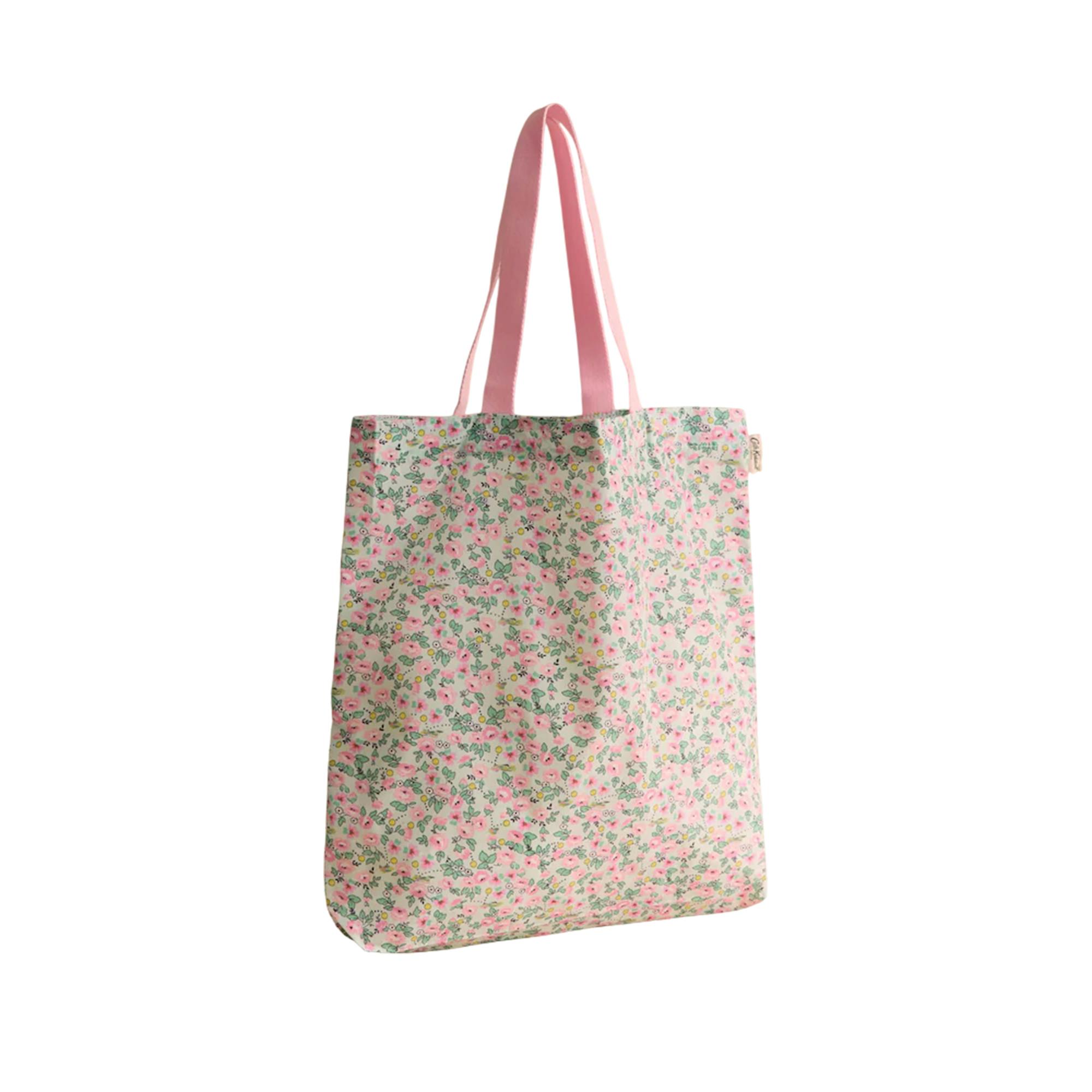 Cath Kidston Green/Pink/White Floral Foldable Tote Bag - One Size