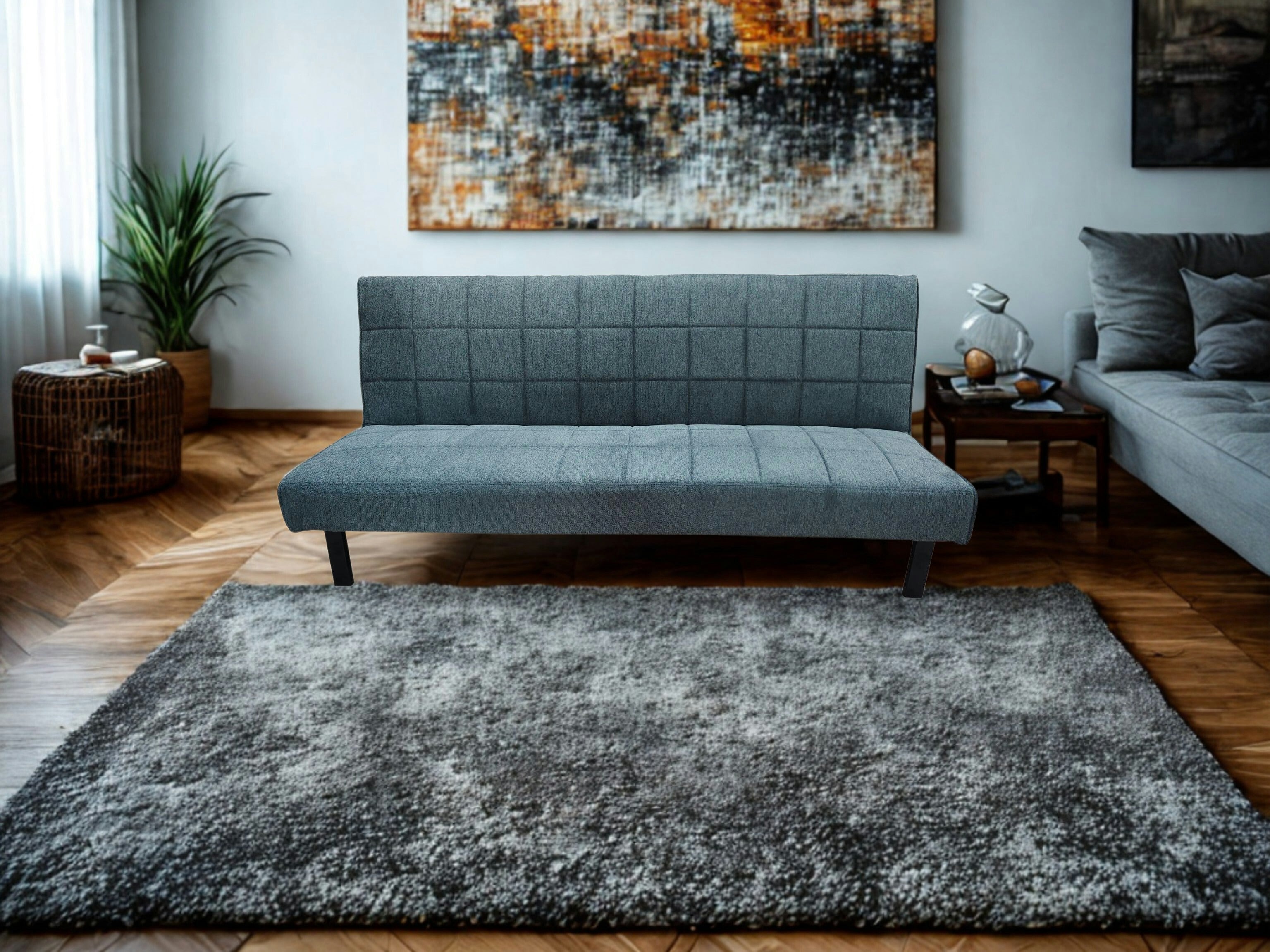 Ds Living Grey/Silver The Tivona 2 Seater Sofa Bed In Or Navy - Navy