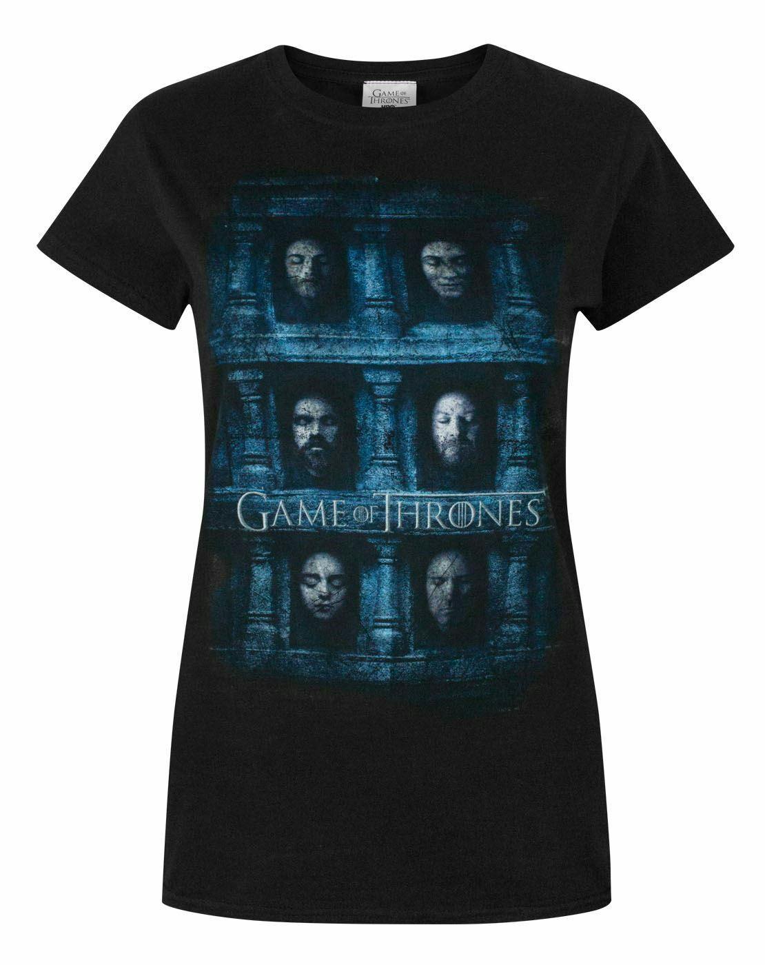 Vanilla Underground Women's Black Game Of Thrones Hall Of Faces Short Sleeved T-Shirt - Large