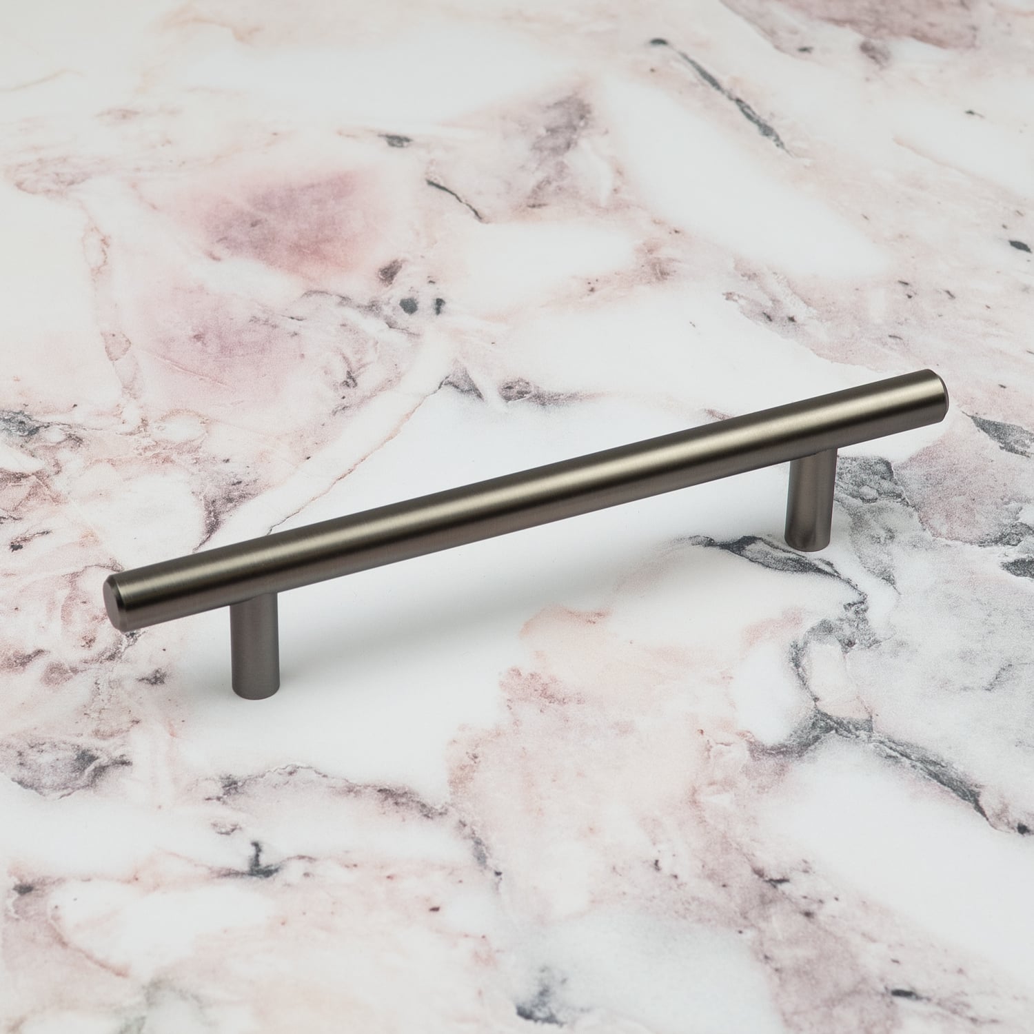 Rackhams Grey Gunmetal T-Bar Handles & Coordinating Pull Knob - 128Mm Handle