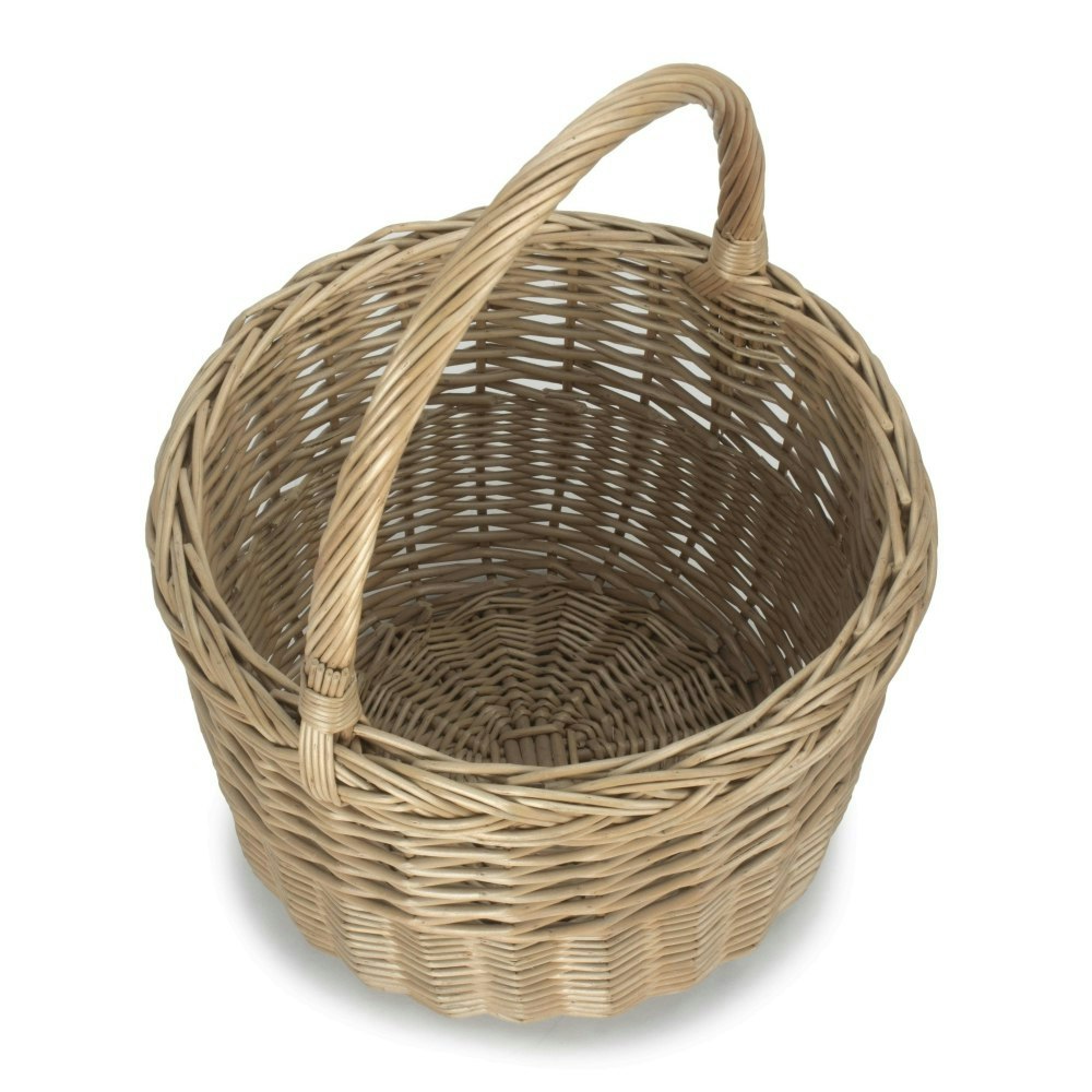 Rackhams Brown Wicker Round Orchard Shopping Basket - Wicker - 1 Small
