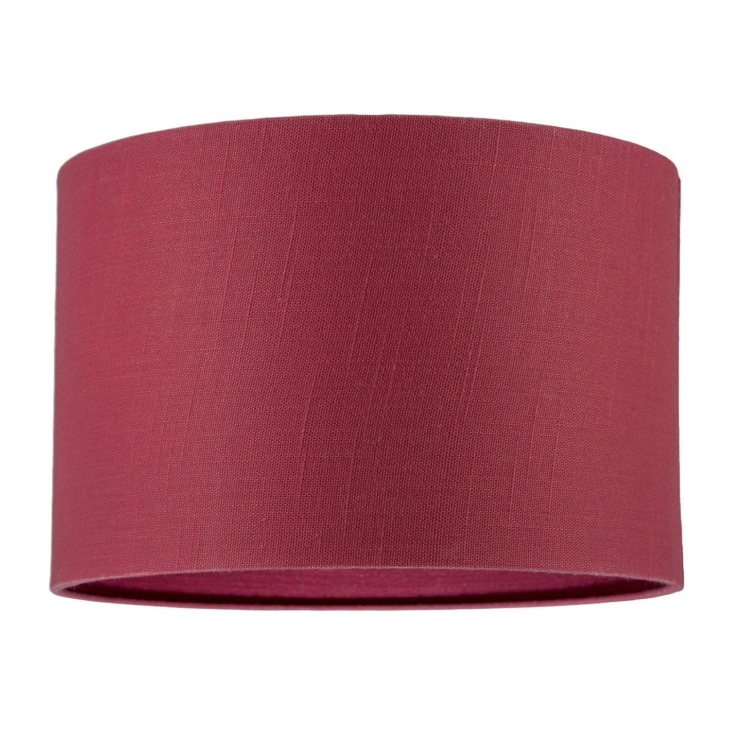 Rackhams Red Modern Chic Chrysanthemum Textu Linen Fabric Circular Lamp Shade