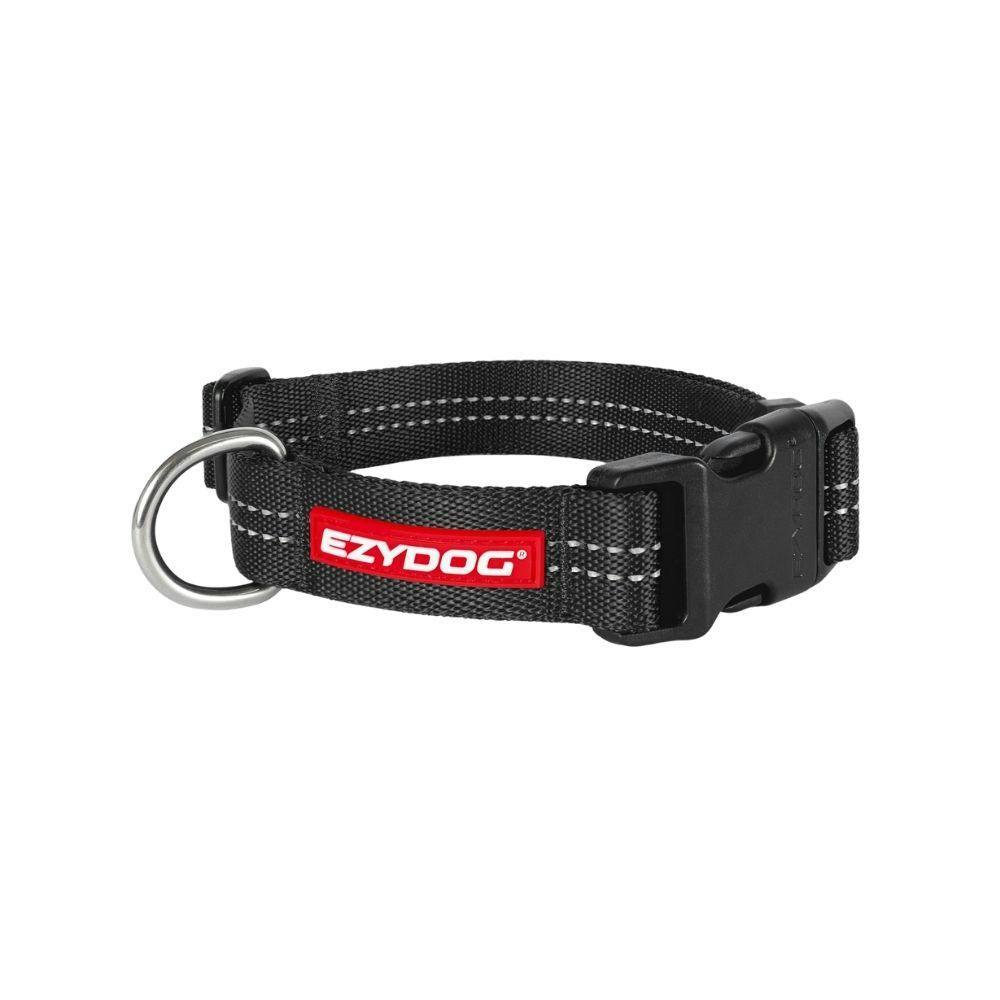 Ezydog Black Essential Adjustable Dog Collar In - M
