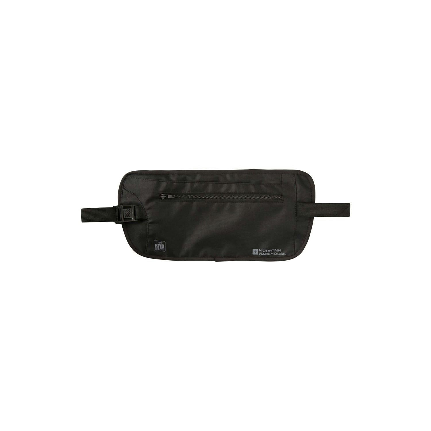 Mountain Warehouse Black Rfid Blocking Waist Bag - One Size - 100% Polyester