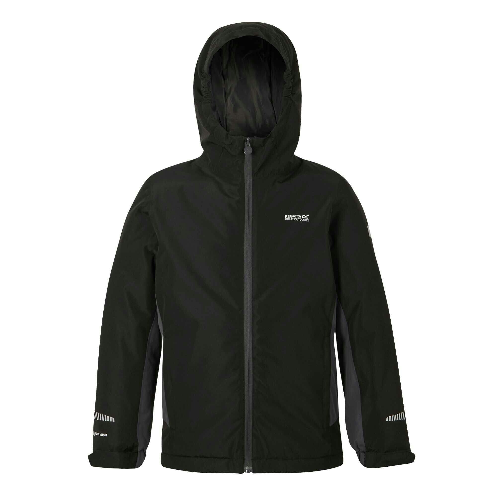Regatta Black/Grey Kids Hurdle Insulated Waterproof Jacket - /Seal - 3-4 Years - /Seal - 100% Polyester