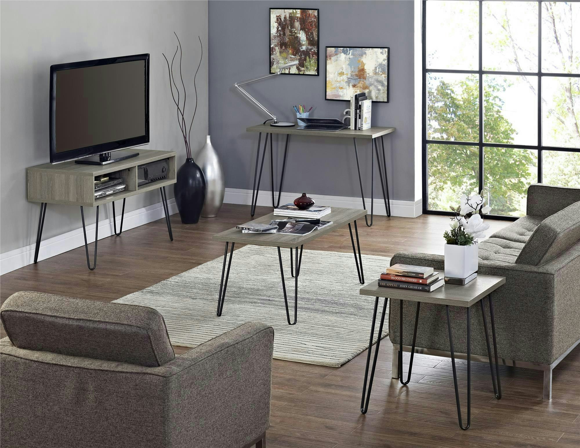 Rackhams Brown Owen Retro Coffee Table In Rustic Oak Look